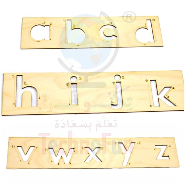 مساطر الحروف الانجليزيه المفرغة سمول English empty small letter ruler for writing