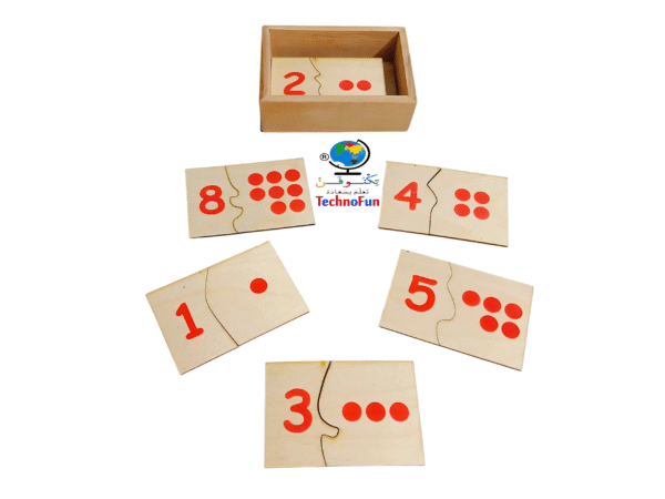 Tickles Montessori Wooden Mathematics 1-10 Numbers Matching Game Puzzles فلاش كارد تطابق الأرقام