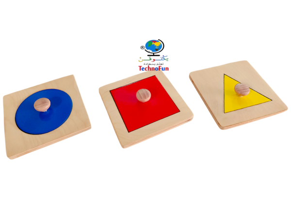 البازلات الفردية للأشكال الهندسية – Montessori  Single Knobbed Puzzles