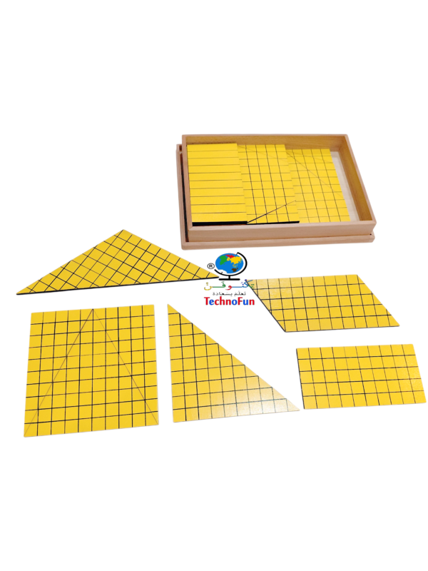 أداة المثلثات الصفراء لتعليم المساحة منتسوري Montessori yellow triangle for Area